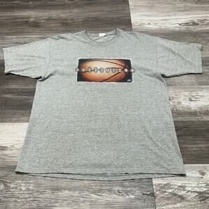 Vintage 90s Starter Heather Gray Mens XL Double Sided Graphic Basketball T-Shirt